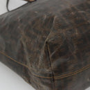 FENDI Zucca Canvas Tote Bag Black Brown Auth 121138-14