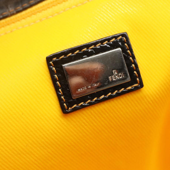 FENDI Zucca Canvas Tote Bag Black Brown Auth 121138