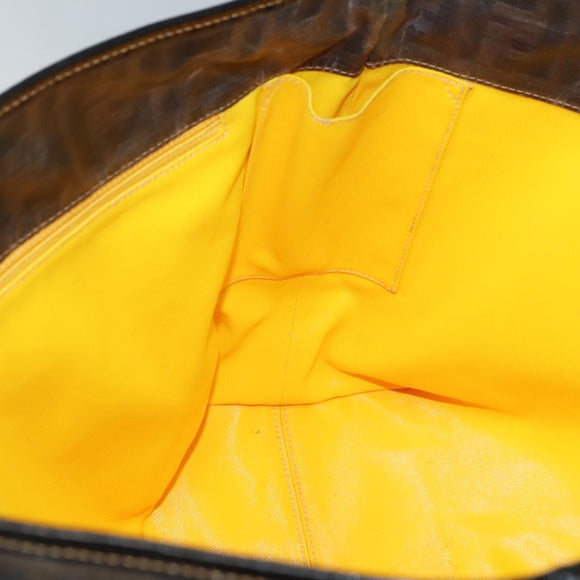 FENDI Zucca Canvas Tote Bag Black Brown Auth 121138