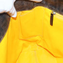 FENDI Zucca Canvas Tote Bag Black Brown Auth 121138-18