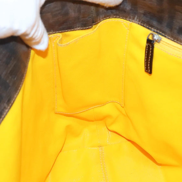 FENDI Zucca Canvas Tote Bag Black Brown Auth 121138