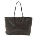 FENDI Zucca Canvas Tote Bag Black Brown Auth 121138-13
