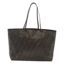 FENDI Zucca Canvas Tote Bag Black Brown Auth 121138-2