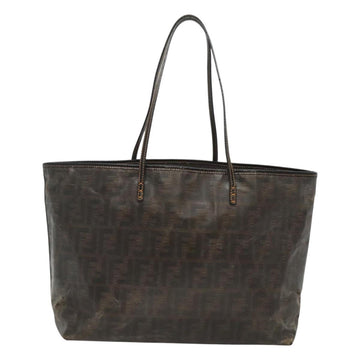 FENDI Zucca Canvas Tote Bag Black Brown Auth 121138 - 0