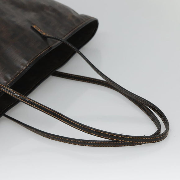 FENDI Zucca Canvas Tote Bag Black Brown Auth 121138