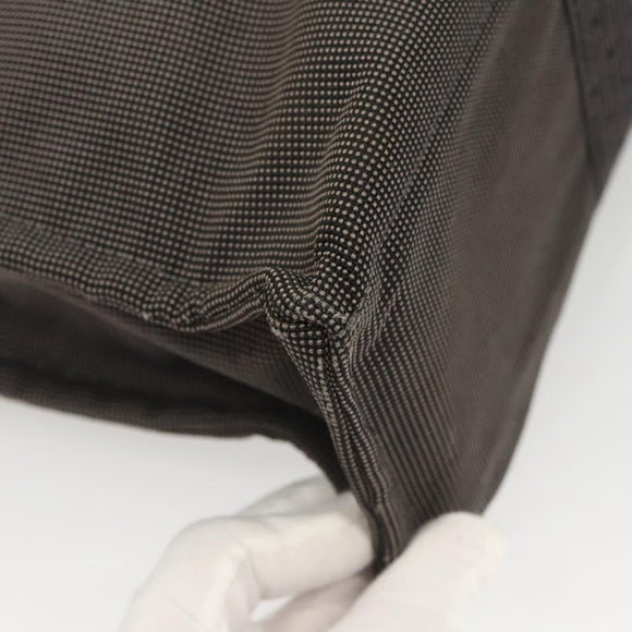 HERMES Her Line MM Hand Bag Canvas Gray Auth 121140