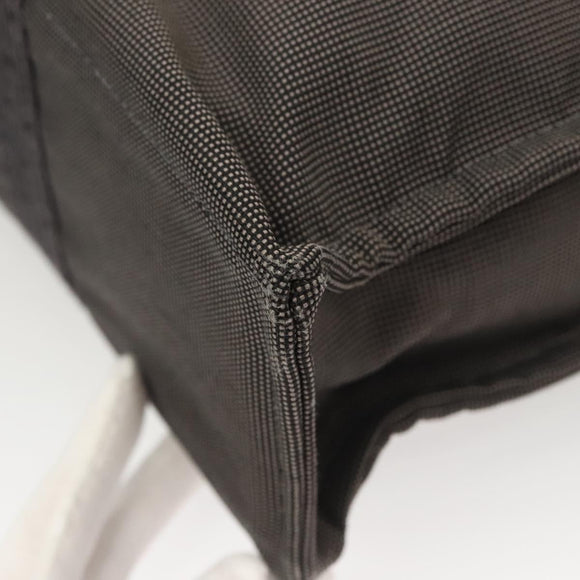 HERMES Her Line MM Hand Bag Canvas Gray Auth 121140