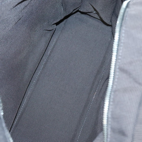 HERMES Her Line MM Hand Bag Canvas Gray Auth 121140