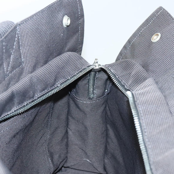 HERMES Her Line MM Hand Bag Canvas Gray Auth 121140