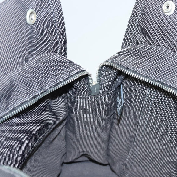 HERMES Her Line MM Hand Bag Canvas Gray Auth 121140