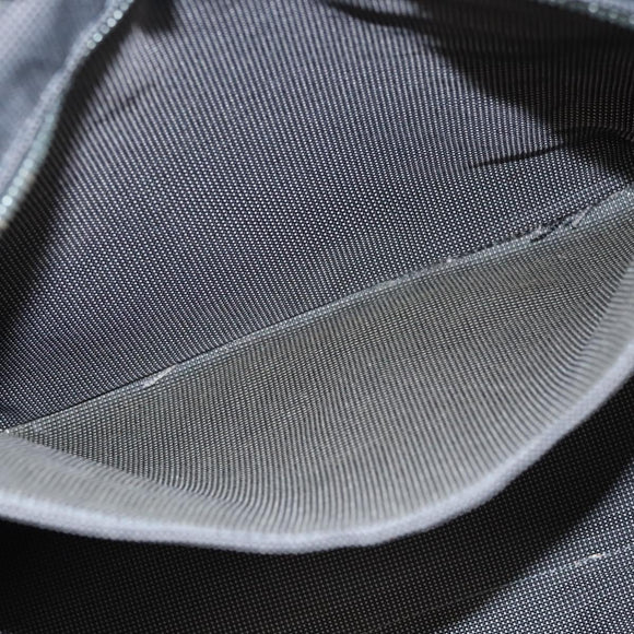 HERMES Her Line MM Hand Bag Canvas Gray Auth 121140