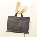 HERMES Her Line MM Hand Bag Canvas Gray Auth 121140-21