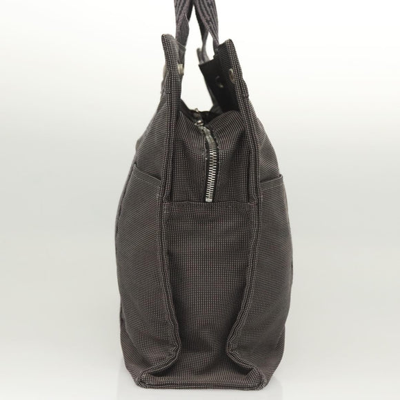 HERMES Her Line MM Hand Bag Canvas Gray Auth 121140