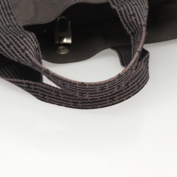 HERMES Her Line MM Hand Bag Canvas Gray Auth 121140