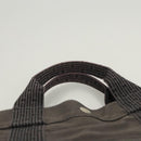 HERMES Her Line MM Hand Bag Canvas Gray Auth 121140-8