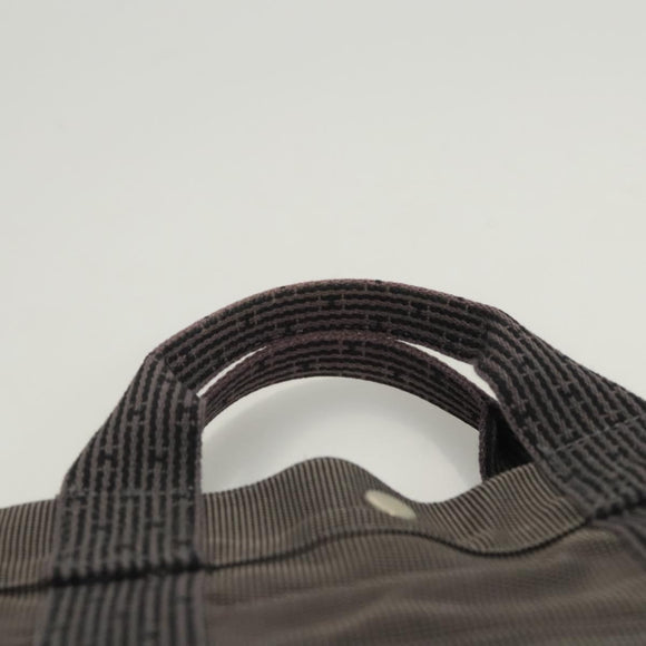 HERMES Her Line MM Hand Bag Canvas Gray Auth 121140