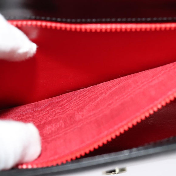 CELINE Shoulder Bag Leather Black Gold Auth 121142