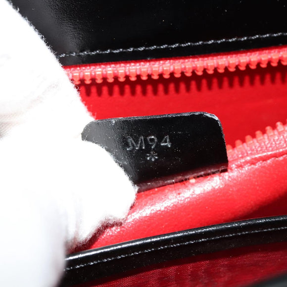 CELINE Shoulder Bag Leather Black Gold Auth 121142