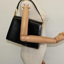 CELINE Shoulder Bag Leather Black Gold Auth 121142-21