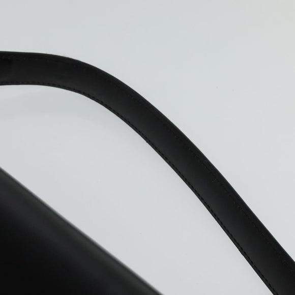 CELINE Shoulder Bag Leather Black Gold Auth 121142