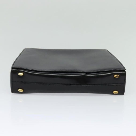 CELINE Shoulder Bag Leather Black Gold Auth 121142