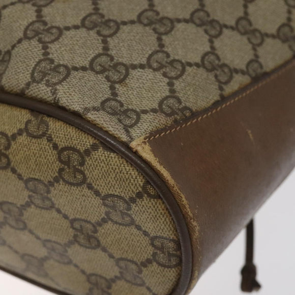 GUCCI GG Supreme Web Sherry Line Shoulder Bag PVC Beige 14 02 034 Auth 121156