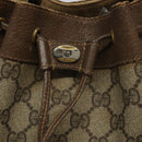 GUCCI GG Supreme Web Sherry Line Shoulder Bag PVC Beige 14 02 034 Auth 121156-15