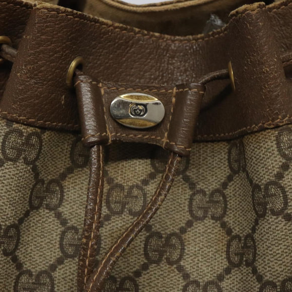 GUCCI GG Supreme Web Sherry Line Shoulder Bag PVC Beige 14 02 034 Auth 121156