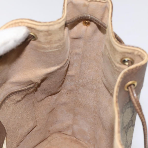 GUCCI GG Supreme Web Sherry Line Shoulder Bag PVC Beige 14 02 034 Auth 121156