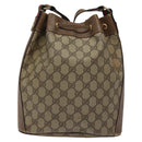 GUCCI GG Supreme Web Sherry Line Shoulder Bag PVC Beige 14 02 034 Auth 121156-3