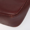 CARTIER Shoulder Bag Leather Red Gold Auth 121159-12
