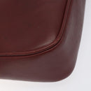 CARTIER Shoulder Bag Leather Red Gold Auth 121159-16