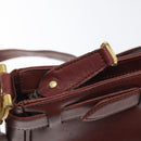 CARTIER Shoulder Bag Leather Red Gold Auth 121159-15