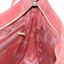 CARTIER Shoulder Bag Leather Red Gold Auth 121159-18