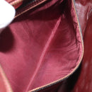 CARTIER Shoulder Bag Leather Red Gold Auth 121159-20