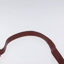 CARTIER Shoulder Bag Leather Red Gold Auth 121159-8