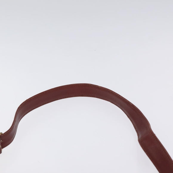 CARTIER Shoulder Bag Leather Red Gold Auth 121159