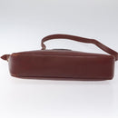 CARTIER Shoulder Bag Leather Red Gold Auth 121159-9