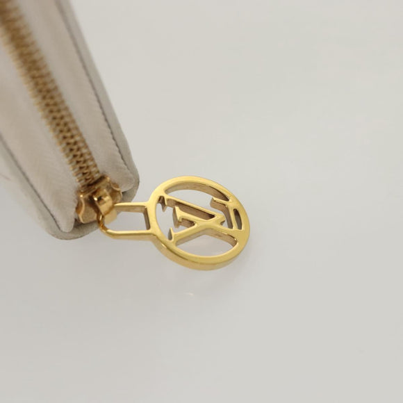 LOUIS VUITTON Monogram Garden Zippy Wallet White M81694 LV Auth 121163