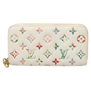 LOUIS VUITTON Monogram Garden Zippy Wallet White M81694 LV Auth 121163-13