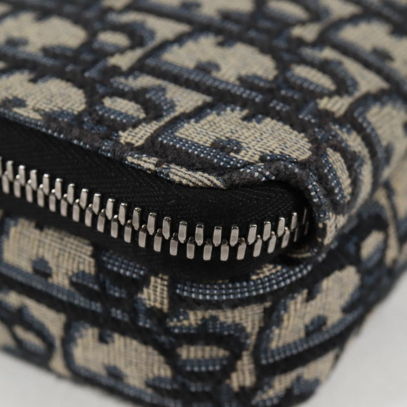 Christian Dior Trotter Canvas Shoulder Bag Navy Silver Auth 121172M