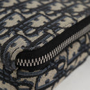 Christian Dior Trotter Canvas Shoulder Bag Navy Silver Auth 121172M-15