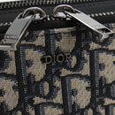 Christian Dior Trotter Canvas Shoulder Bag Navy Silver Auth 121172SAM-18