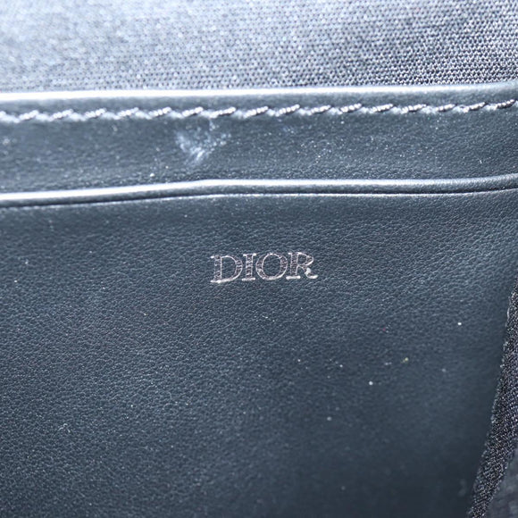 Christian Dior Trotter Canvas Shoulder Bag Navy Silver Auth 121172M