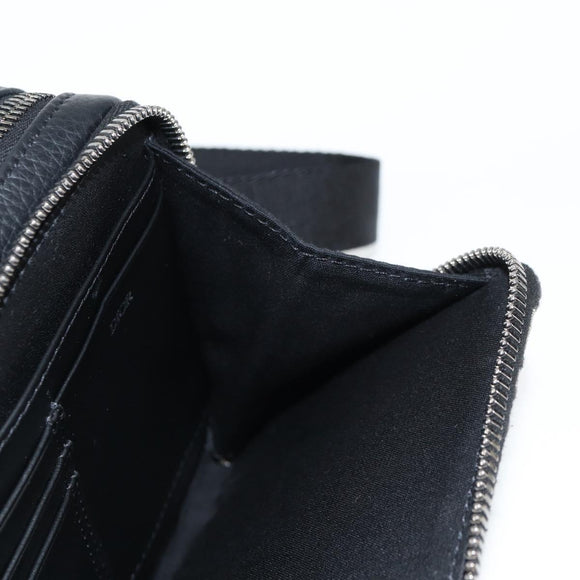 Christian Dior Trotter Canvas Shoulder Bag Navy Silver Auth 121172M