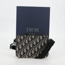 Christian Dior Trotter Canvas Shoulder Bag Navy Silver Auth 121172M-12