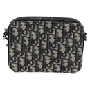 Christian Dior Trotter Canvas Schoudertas Marine Zilver Auth 121172SAM-13