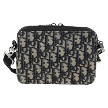 Christian Dior Trotter Canvas Shoulder Bag Navy Silver Auth 121172M - 0