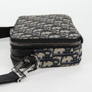 Christian Dior Trotter Canvas Schoudertas Marine Zilver Auth 121172SAM-3