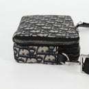 Christian Dior Trotter Canvas Shoulder Bag Navy Silver Auth 121172M-4